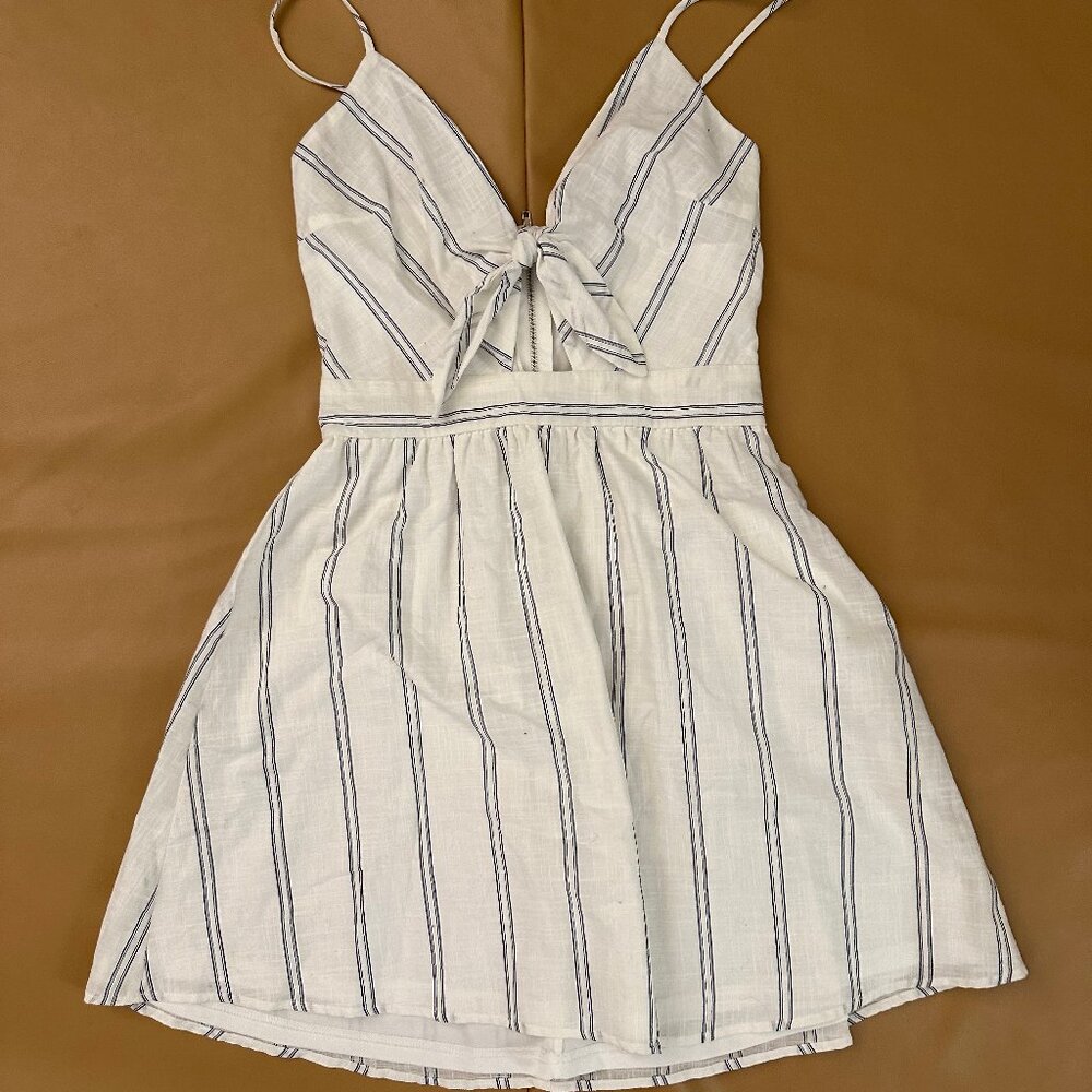 Summer Casual Stripe Tie Front Dress Size M